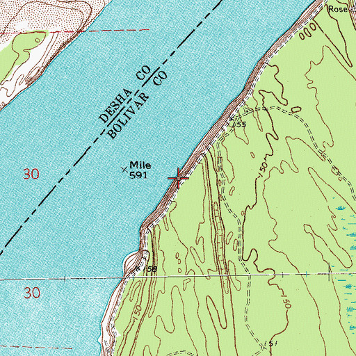 Topographic Map of Lane Landing (historical), MS