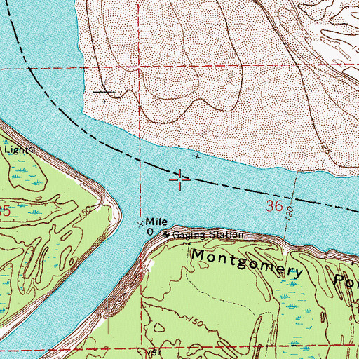 Topographic Map of Little Red Bar, MS
