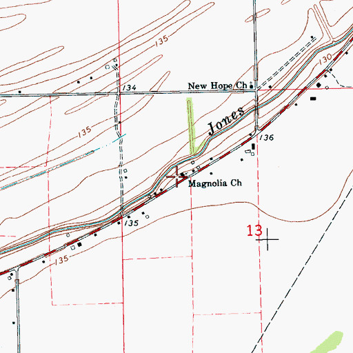Topographic Map of Magnolia School (historical), MS