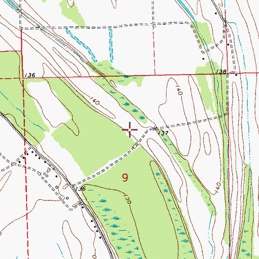 Topographic Map of Melrose Landing (historical), MS