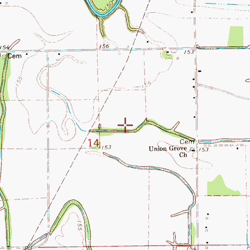 Topographic Map of Mount Moriah Church (historical), MS