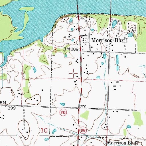 Topographic Map of Township of River, AR