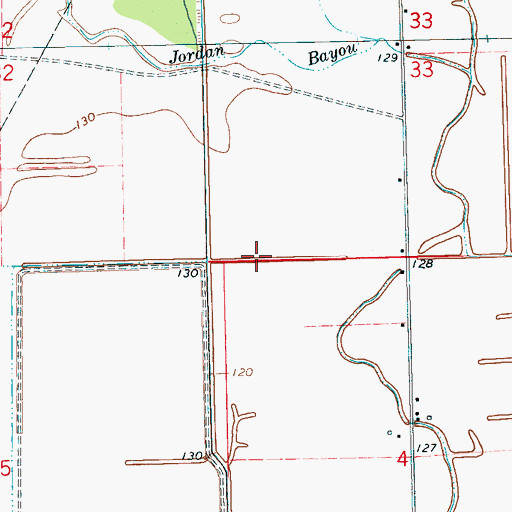 Topographic Map of Ditch Number B-2, MS