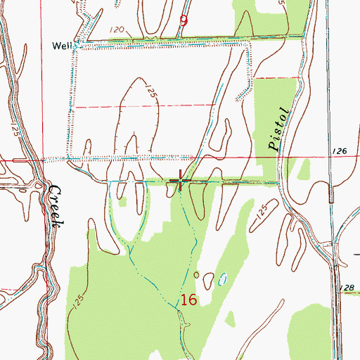 Topographic Map of Ditch Number C-1, MS