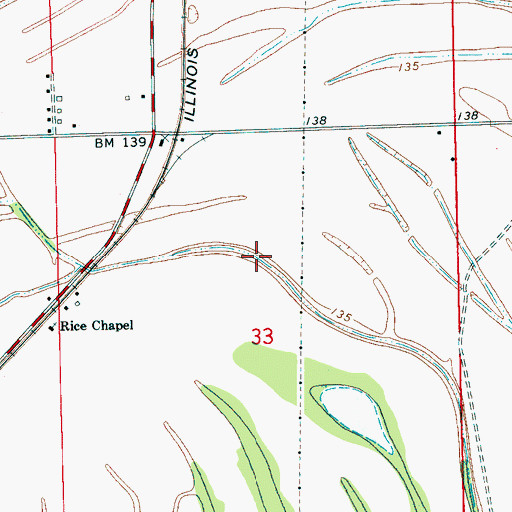 Topographic Map of Ditch Number C-1, MS
