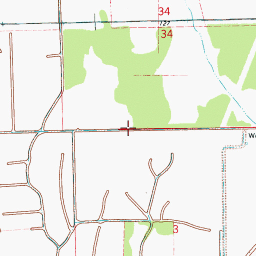Topographic Map of Ditch Number C-3, MS