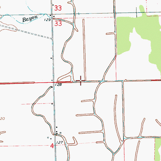 Topographic Map of Ditch Number C-4, MS