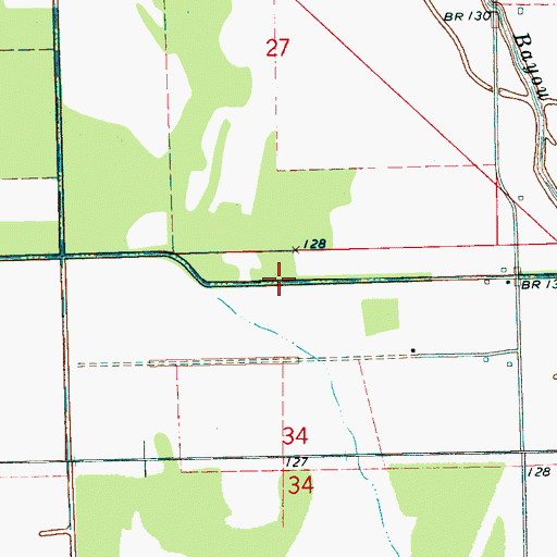 Topographic Map of Ditch Number C-5, MS
