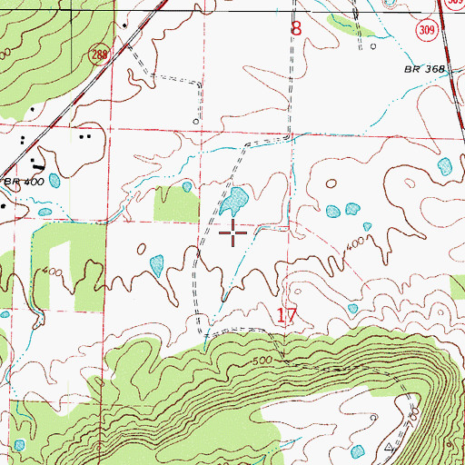 Topographic Map of Township of Roseville, AR