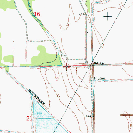 Topographic Map of Ditch Number C-9, MS