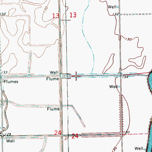Topographic Map of Ditch Number E-5, MS