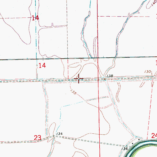 Topographic Map of Ditch Number Eight, MS