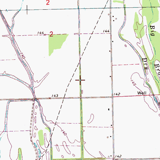 Topographic Map of Ditch Number Five, MS