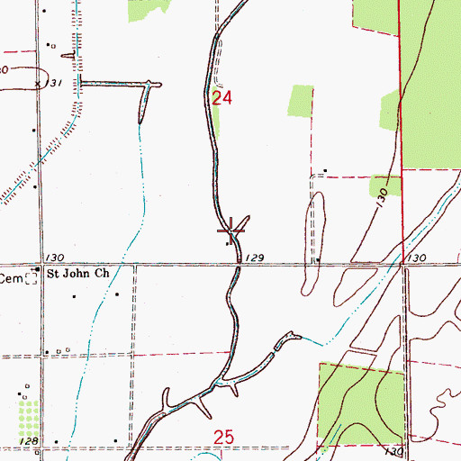 Topographic Map of Ditch Number Four, MS