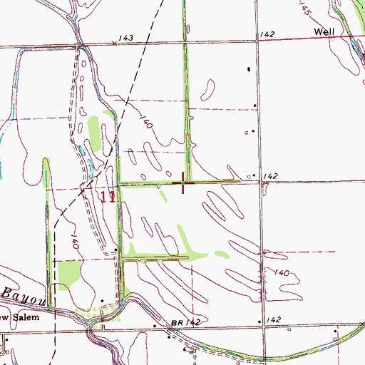 Topographic Map of Ditch Number Four, MS