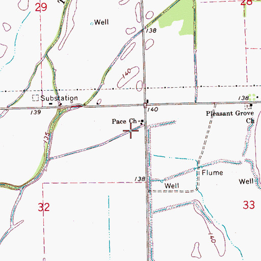 Topographic Map of Ditch Number Nine, MS