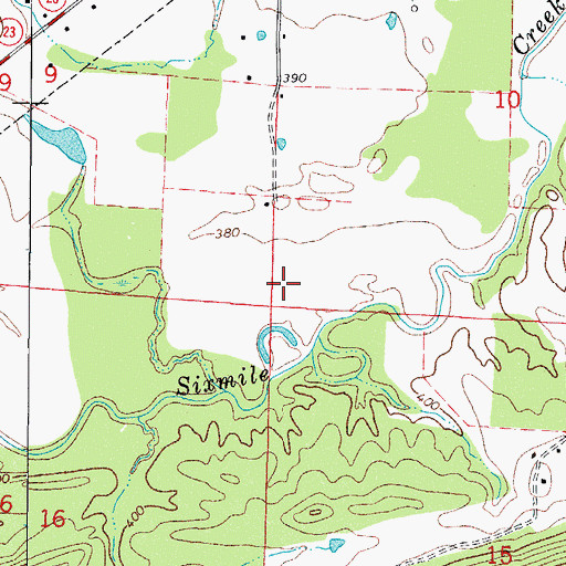 Topographic Map of Township of Six Mile, AR