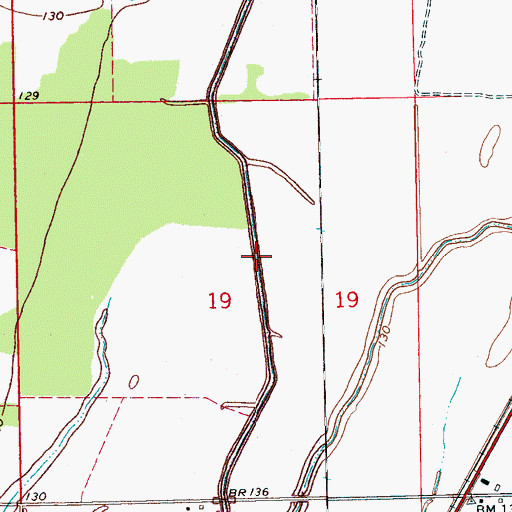 Topographic Map of Ditch Number One, MS