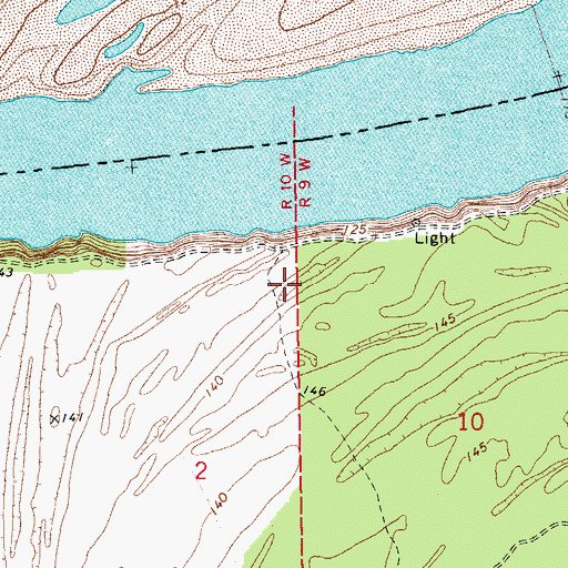 Topographic Map of Island Number Seventyseven, MS