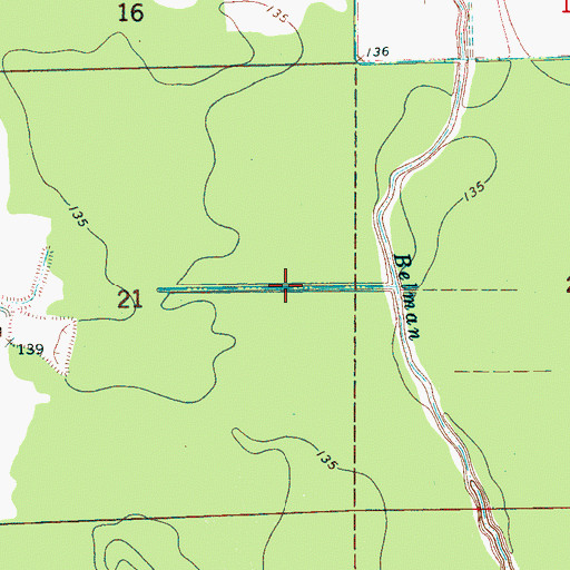 Topographic Map of Ditch Number Six, MS