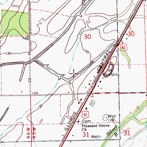 Topographic Map of Ditch Number Ten, MS