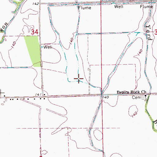 Topographic Map of Ditch Number Thirteen, MS