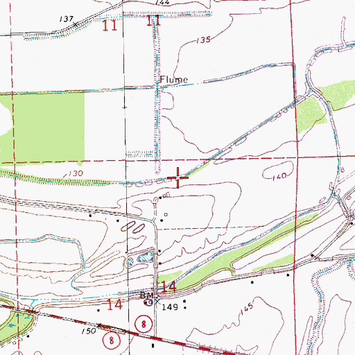 Topographic Map of Ditch Number Three, MS
