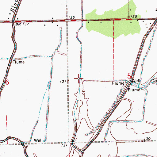 Topographic Map of Ditch Number Three, MS