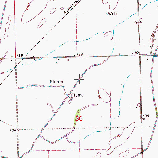 Topographic Map of Ditch Number Three, MS