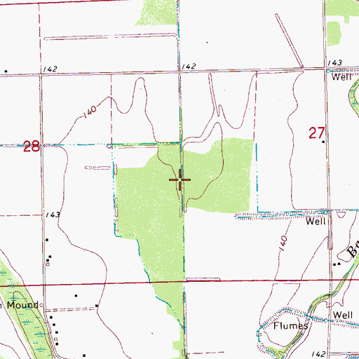 Topographic Map of Ditch Number Twelve, MS
