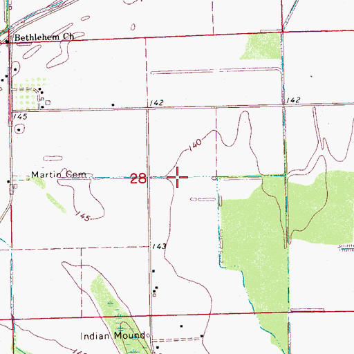 Topographic Map of Ditch Number Twelve A, MS