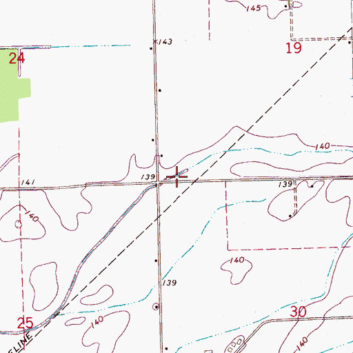 Topographic Map of Ditch Number Two, MS