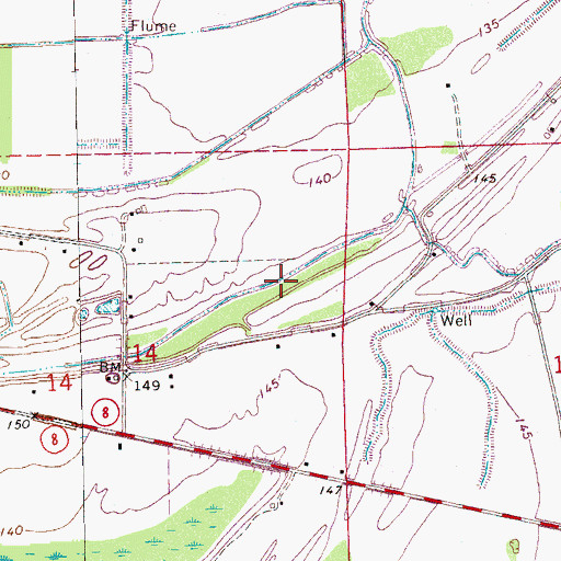 Topographic Map of Ditch Number Two, MS
