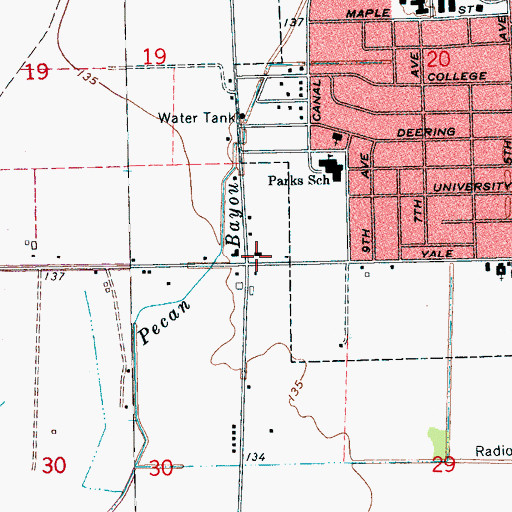 Topographic Map of Saint Philips Church (historical), MS
