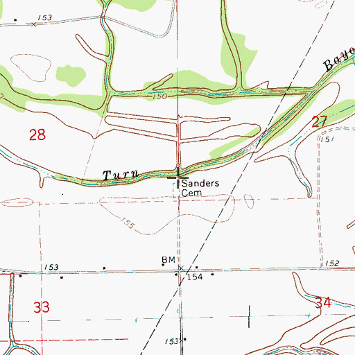 Topographic Map of Sanders Chapel (historical), MS