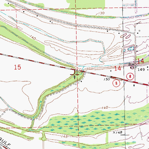 Topographic Map of Sawgrass Lake (historical), MS