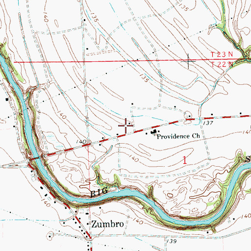 Topographic Map of Smith School (historical), MS