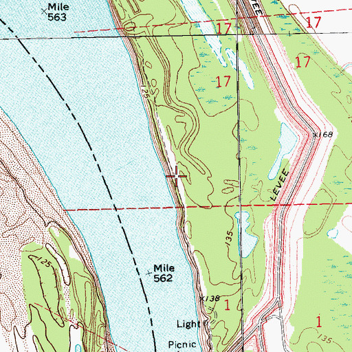 Topographic Map of Stop Landing (historical), MS