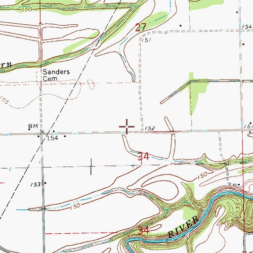 Topographic Map of Woodbine School (historical), MS