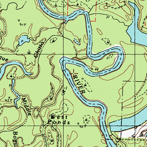 Topographic Map of Black Creek Cutoff, MS