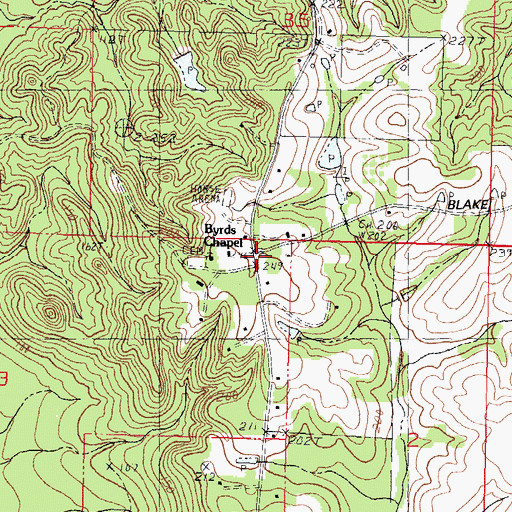 Topographic Map of Chinquapin, MS