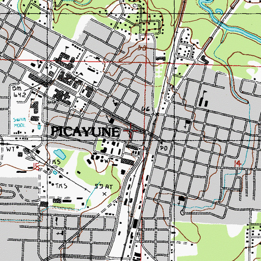 Topographic Map of Church of Christ, MS