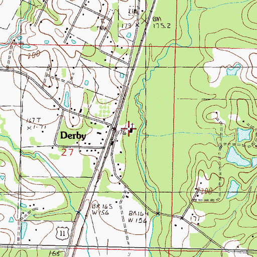 Topographic Map of Derby Baptist Church, MS