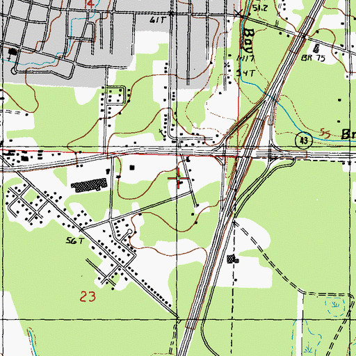 Topographic Map of East Jerusalem Baptist Church, MS