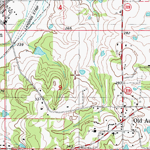 Topographic Map of Township of Caroline, AR