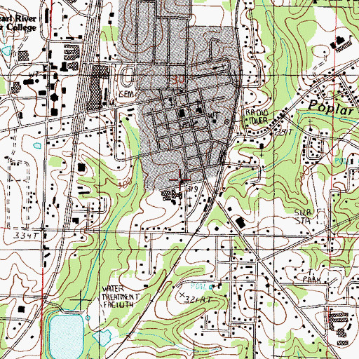 Topographic Map of First United Methodist Church, MS