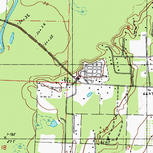 Topographic Map of New Palestine Baptist Church, MS