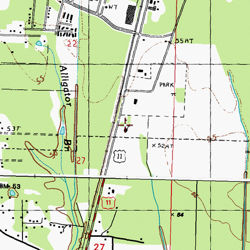 Topographic Map of Parkview Baptist Church, MS