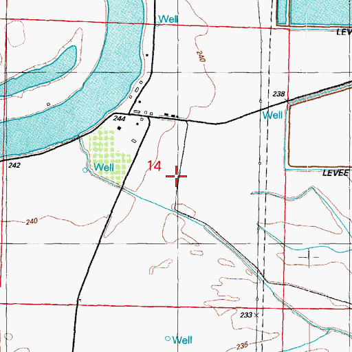 Topographic Map of Township of Dortch, AR