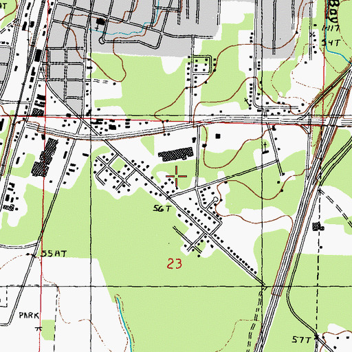 Topographic Map of River Ridge Shopping Center, MS